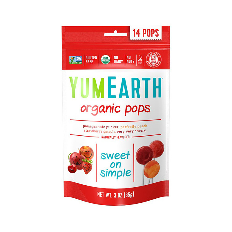 YUMEARTH Organic Lollipops Bags Assorted Fruit 6x85g/14 lollipops per bag