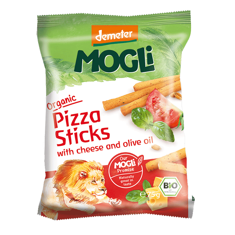 MOGLI Organic Pizza Sticks with Cheese and Olive Oil 12x75g