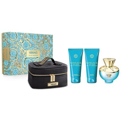 Versace Pour Femme Dylan Turquoise Eau De Toilette 100ml & Sg 100ml & Bg 100ml & Cosmetic Bag (woman)