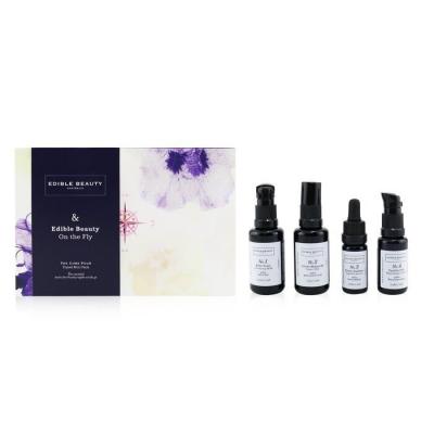 & Edible Beauty On The Fly Travel Mini Kit: Cleansing Milk 15ml+ Toner Mist 30ml+ Ageless Serum 10ml+ Hydrating Lotion 15ml 4pcs