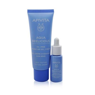 Apivita Hydrating Bouquet (Aqua Beelicious- Light Texture) Gift Set: Hydrating Gel-Cream 40ml+ Hydrating Booster 10ml+ Pouch (Exp. Date: 05/2024) 2pcs+1pouch