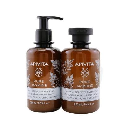 Apivita Relaxing Treats Euphoria & Softness Set: Pure Jasmine Shower Gel 250ml+ Pure Jasmine Moisturizing Body Milk 200ml 2pcs