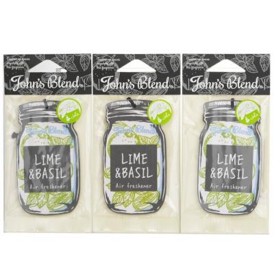 John's Blend Air Freshener - Lime & Basil 3pcs