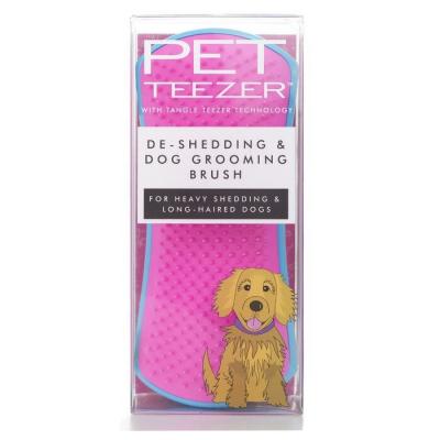 Tangle Teezer Pet Teezer De-Shedding & Dog Grooming Brush (For Heavy Shedding & Long Haired Dogs) - # Blue / Pink 1pcs