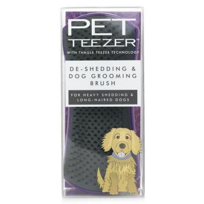 Tangle Teezer Pet Teezer De-Shedding & Dog Grooming Brush (For Heavy Shedding & Long Haired Dogs) - # Purple / Grey 1pcs