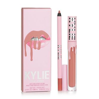 Kylie By Kylie Jenner Matte Lip Kit: Matte Liquid Lipstick 3ml + Lip Liner 1.1g - # 802 Candy K Matte (box slightly damage) 2pcs