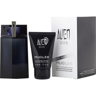 Thierry Mugler Alien Man 2pc Set Eau De Toilette Refillable & Hair & Body Shampoo 50ml/1.7oz 100ml/3.4oz