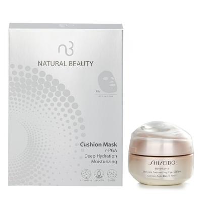 Shiseido Benefiance Wrinkle Smoothing Eye Cream 15ml X Natural Beauty r-PGA Deep Hydration Moisturizing Cushion Mask (Exp Date: 29/03/2026) 6x 20ml 2pcs