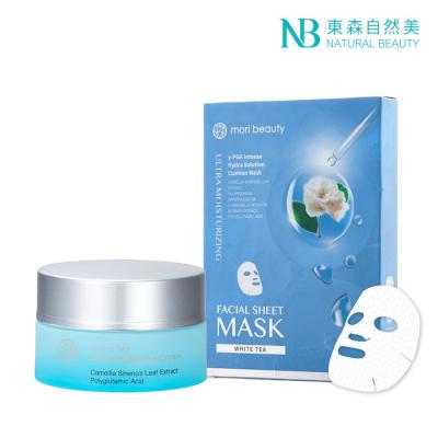 Natural Beauty 30-Day Complete Skin Stabilizing Set: White Tea Moisturizing Eye Cream 15ml+Hydra Solution Cushion Mask (Ultra Moisturizing) 2pcs