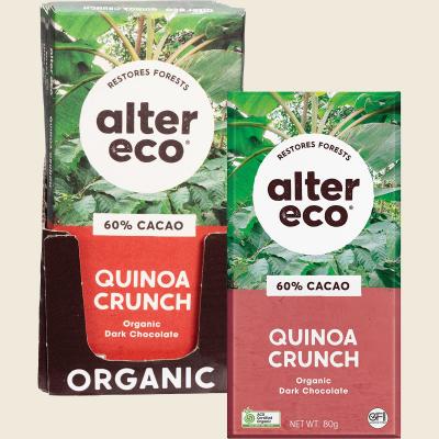 Chocolate Organic Dark Quinoa Crunch 12x80g Chocolate Organic Dark Quinoa Crunch 12x80g