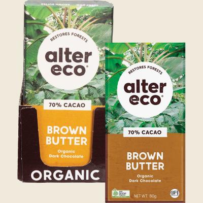 Chocolate Organic Dark Brown Butter 12x80g Chocolate Organic Dark Brown Butter 12x80g