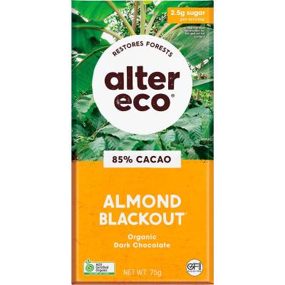 Chocolate Organic Dark Almonds Blackout 12x75g