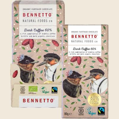 Organic Dark Chocolate 60% Dark Coffee 12x80g
