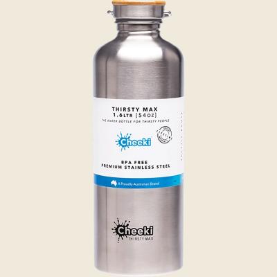 Stainless Steel Bottle Silver 'Thirsty Max' 1.6L