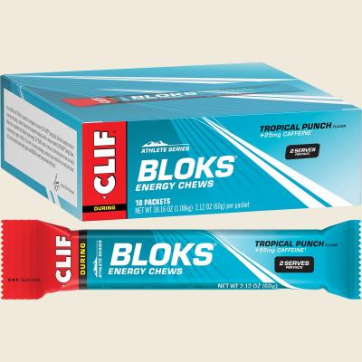Bloks Energy Chews Tropical Punch 25mg Caffeine 18x60g