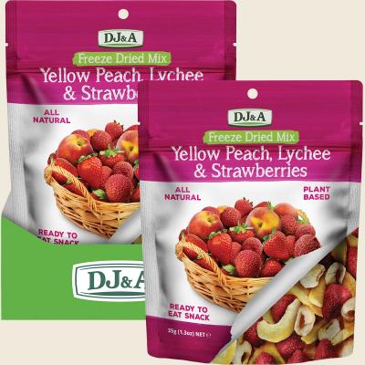 Freeze Dried Yellow Peach, Lychee & Strawberries 10x35g Freeze Dried Yellow Peach, Lychee & Strawberries 10x35g