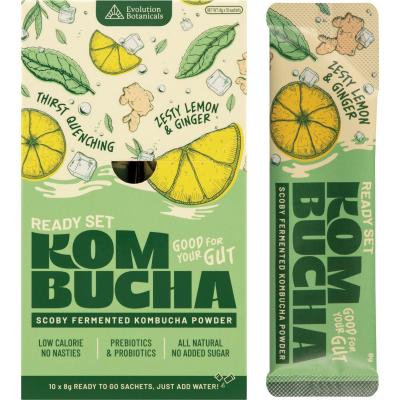 Ready Set Kombucha Zesty Lemon & Ginger Sachets 10pk