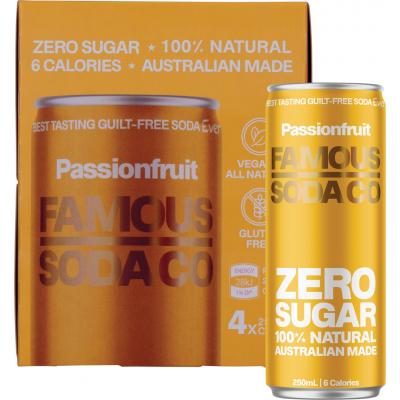 Zero Sugar Soda Passionfruit 4x250ml