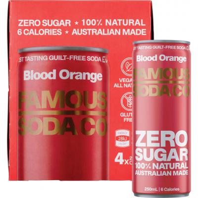 Zero Sugar Soda Blood Orange 4x250ml