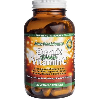 Organic Green Vitamin C Vegan Capsules 600mg 120 Caps