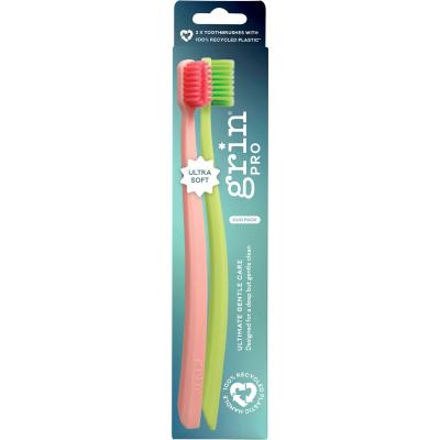 Pro Ultimate Gentle Toothbrush Ultra Soft Pink, Green 8x2pk