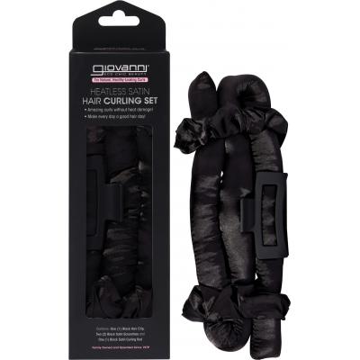 Heatless Satin Hair Curling Set Black