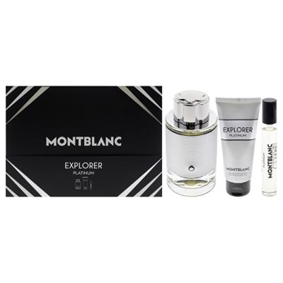 Mont Blanc Explorer Platinum 3pc Set - Eau De Parfum Spray & Shower Gel & 7.5ml Travel Spray 100ml