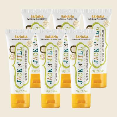 Toothpaste Children Banana Fluoride Free 6x50g