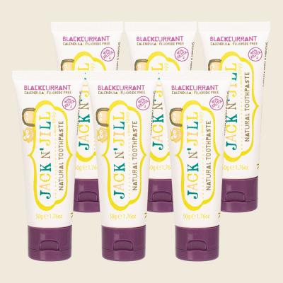 Toothpaste Children Blackcurrant Fluoride Free 6x50g