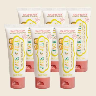 Toothpaste Children Raspberry Fluoride Free 6x50g