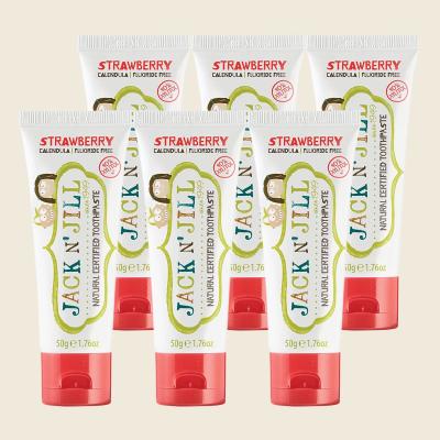 Toothpaste Children Strawberry Fluoride Free 6x50g