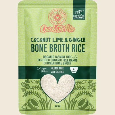 Quick Stix Mix Organic Bone Broth Rice Coco Lime Ginger 200g