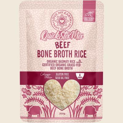 Quick Stix Mix Organic Bone Broth Rice Beef 200g