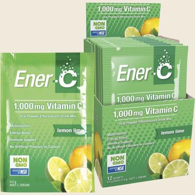 Ener-C 1000mg Vitamin C Drink Mix Lemon Lime Sachets 12pk