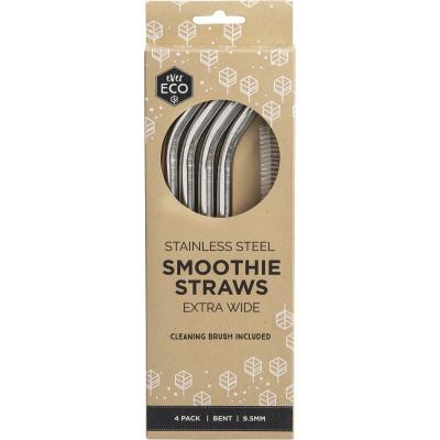 Stainless Steel Straws Bent Smoothie 4pk