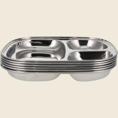 Stainless Steel Divided Kids Plate 6x1pc