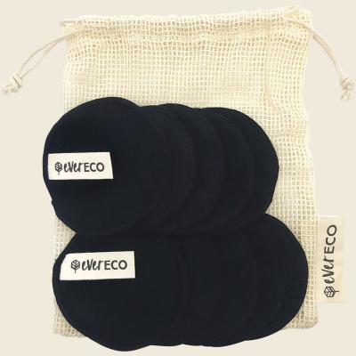 Reusable Bamboo Makeup Removal Pads Black with Wash Bag 10pk