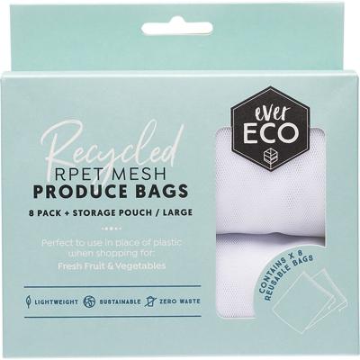 Reusable Produce Bags Recycled Polyester Mesh 8pk