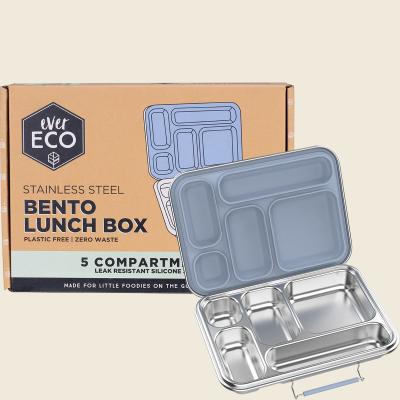 Stainless Steel 5 Compartment Bento Lunch Box Cove 1pc