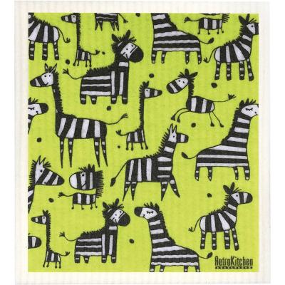 100% Compostable Sponge Cloth Zebra