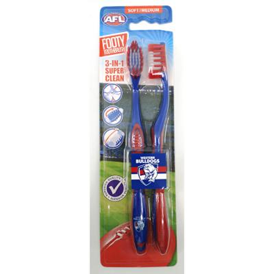 Afl Toothbrush Western Bulldogs 2 Pack