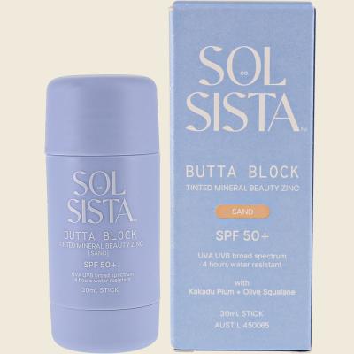Butta Block SPF50+ Tinted Mineral Beauty Zinc Sand 30ml