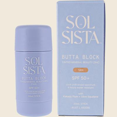 Butta Block SPF50+ Tinted Mineral Beauty Zinc Tan 30ml