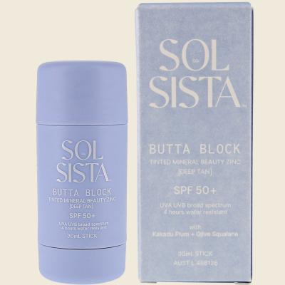 Butta Block SPF50+ Tinted Mineral Beauty Zinc Deep Tan 30ml