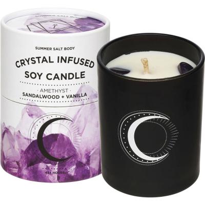 Crystal Infused Soy Candle Amethyst Sandalwood & Vanilla