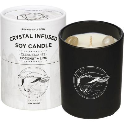 Crystal Infused Soy Candle Clear Quartz Coconut & Lime