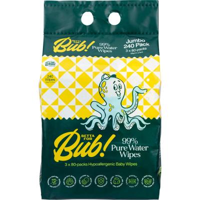 Betta For Bub 99% Pure Water Baby Wipes Jumbo 240pk