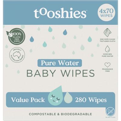 Pure Water Baby Wipes Value Pack 4x70pk