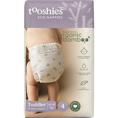 74% Organic Bamboo Nappies Size 4 Toddler 10-15kg 2x36pk