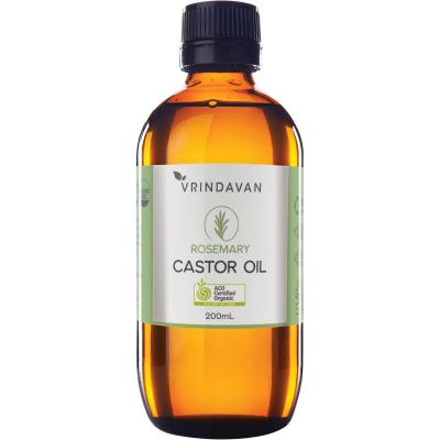 Castor Oil and Rosemary Amber Glass Bottle 200ml